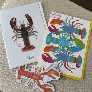 Set of 3 - Lobster Cards and Sticker